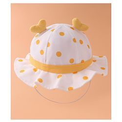 Babyhug Bucket Hat Polka Dots Print -  Yellow
