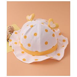 Babyhug Bucket Hat Polka Dots Print -  Yellow