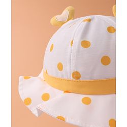 Babyhug Bucket Hat Polka Dots Print -  Yellow