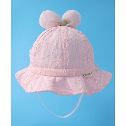Babyhug Bucket Hat  with Bow Applique - Pink