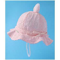 Babyhug Bucket Hat  with Bow Applique - Pink