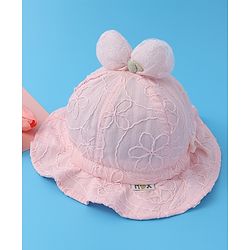 Babyhug Bucket Hat  with Bow Applique - Pink