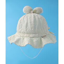 Babyhug Bucket Hat  with Bow Applique - Grey