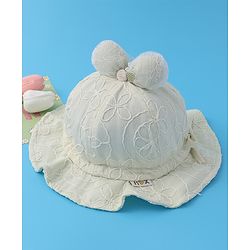 Babyhug Bucket Hat  with Bow Applique - Grey