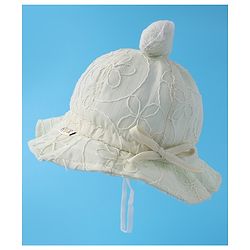 Babyhug Bucket Hat  with Bow Applique - Grey