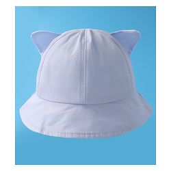 Babyhug Bucket Hat with Sunglasses Applique -Blue