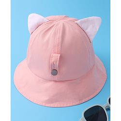 Babyhug Bucket Hat with Sunglasses Applique -Pink