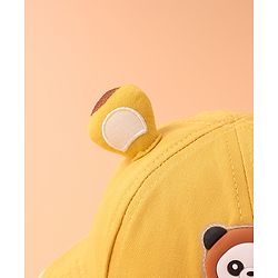 Babyhug Bucket Hat With Panda Applique -Yellow