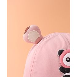 Babyhug Bucket Hat With Panda Applique -Pink