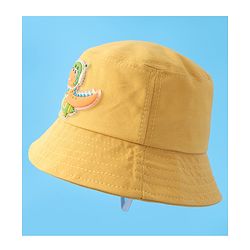 Babyhug Bucket Hat With Dino Applique -Yellow