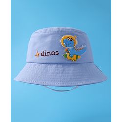 Babyhug Bucket Hat With Dino Applique -Blue