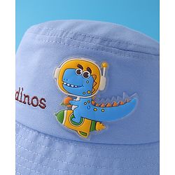 Babyhug Bucket Hat With Dino Applique -Blue