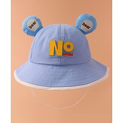 Babyhug Bucket Hat With Text Applique -Blue