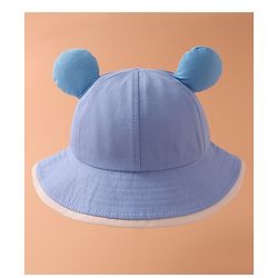 Babyhug Bucket Hat With Text Applique -Blue
