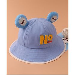 Babyhug Bucket Hat With Text Applique -Blue