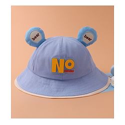 Babyhug Bucket Hat With Text Applique -Blue