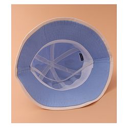 Babyhug Bucket Hat With Text Applique -Blue