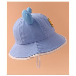 Babyhug Bucket Hat With Text Applique -Blue