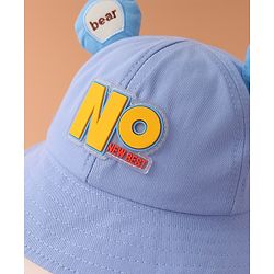 Babyhug Bucket Hat With Text Applique -Blue