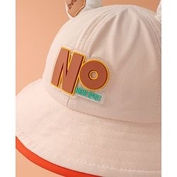 Babyhug Bucket Hat With Text Applique -Beige