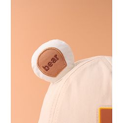 Babyhug Bucket Hat With Text Applique -Beige