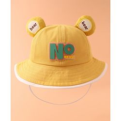 Babyhug Bucket Hat With Text Applique -Yellow