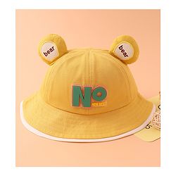 Babyhug Bucket Hat With Text Applique -Yellow