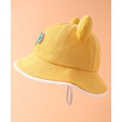 Babyhug Bucket Hat With Text Applique -Yellow