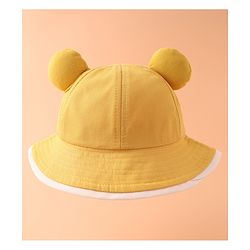 Babyhug Bucket Hat With Text Applique -Yellow