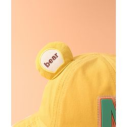 Babyhug Bucket Hat With Text Applique -Yellow