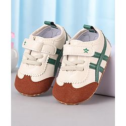 Cute Walk by Babyhug Velcro Closure Booties - White & Brown
