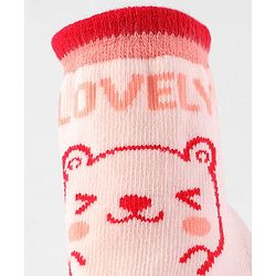 Cute Walk by Babyhug Slip On Socks Shoes Bear Print - Pink
