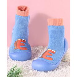 Cute Walk by Babyhug Slip On Printed Socks Shoes - Navy Blue