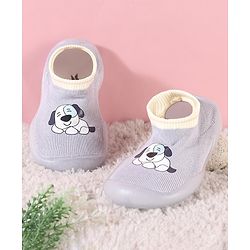 Cute Walk By Babyhug Socks Shoe With Doggy Print - Blue
