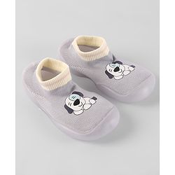 Cute Walk By Babyhug Socks Shoe With Doggy Print - Blue