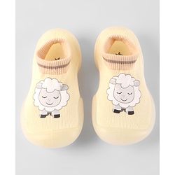 Cute Walk By Babyhug Socks Shoe With Doggy Print - Blue