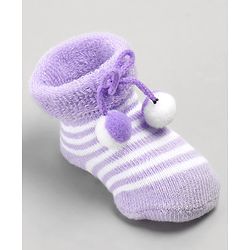 Cute Walk by Babyhug Sock Shoes with Knot - Purple