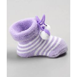 Cute Walk by Babyhug Sock Shoes with Knot - Purple