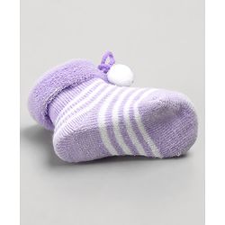Cute Walk by Babyhug Sock Shoes with Knot - Purple
