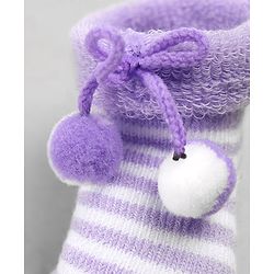 Cute Walk by Babyhug Sock Shoes with Knot - Purple
