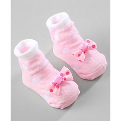 Cute Walk by Babyhug Ankle Length Socks Bow Applique Pack of 3 - Red & Pink