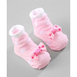 Cute Walk by Babyhug Ankle Length Socks Bow Applique Pack of 3 - Red & Pink