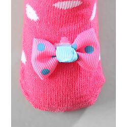 Cute Walk by Babyhug Ankle Length Socks Bow Applique Pack of 3 - Red & Pink