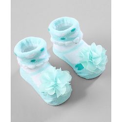 Cute Walk by Babyhug Ankle Length Socks Floral Applique Pack of 3 - Red Purple & Blue