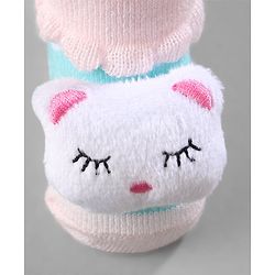 Cute Walk by Babyhug Ankle Length Socks Animal Applique Pack of 3 - Pink