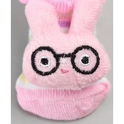 Cute Walk by Babyhug Sock Shoes with Bunny Applique - Pink