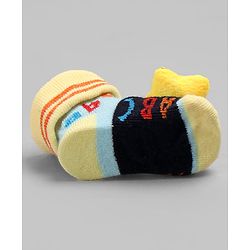 Cute Walk by Babyhug Sock Shoes with Star Applique - Yellow
