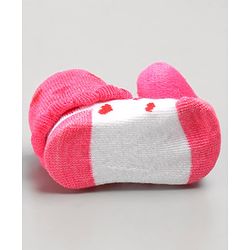 Cute Walk by Babyhug Sock Shoes with Heart Applique - Pink