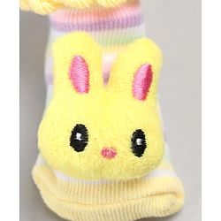 Cute Walk by Babyhug Sock Shoes with Bunny Applique - Yellow