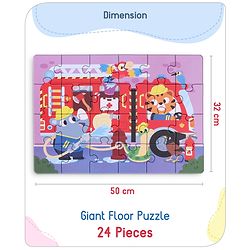 Babyhug Premium 24 Big Pcs  Animal Them Jumbo Jigsaw Floor Puzzle| Montessori Pre-School Educational and Learning Toy For 3-6 Years Kids| BIS Certified